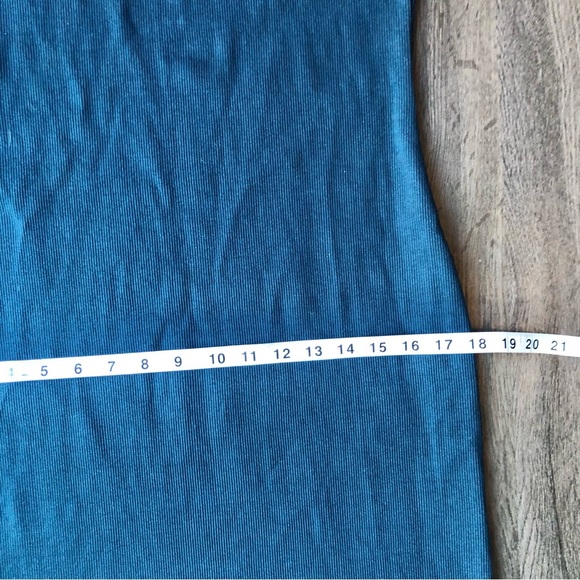 Boden Ribbed Bodycon Midi Dress Dark Blue Size 8P 90s Contemporary High Neck - Picture 8 of 8